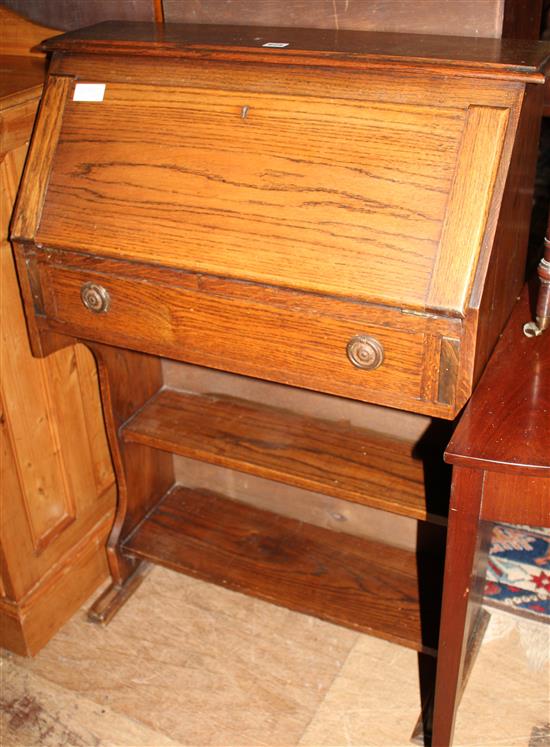 Edwardian oak students desk